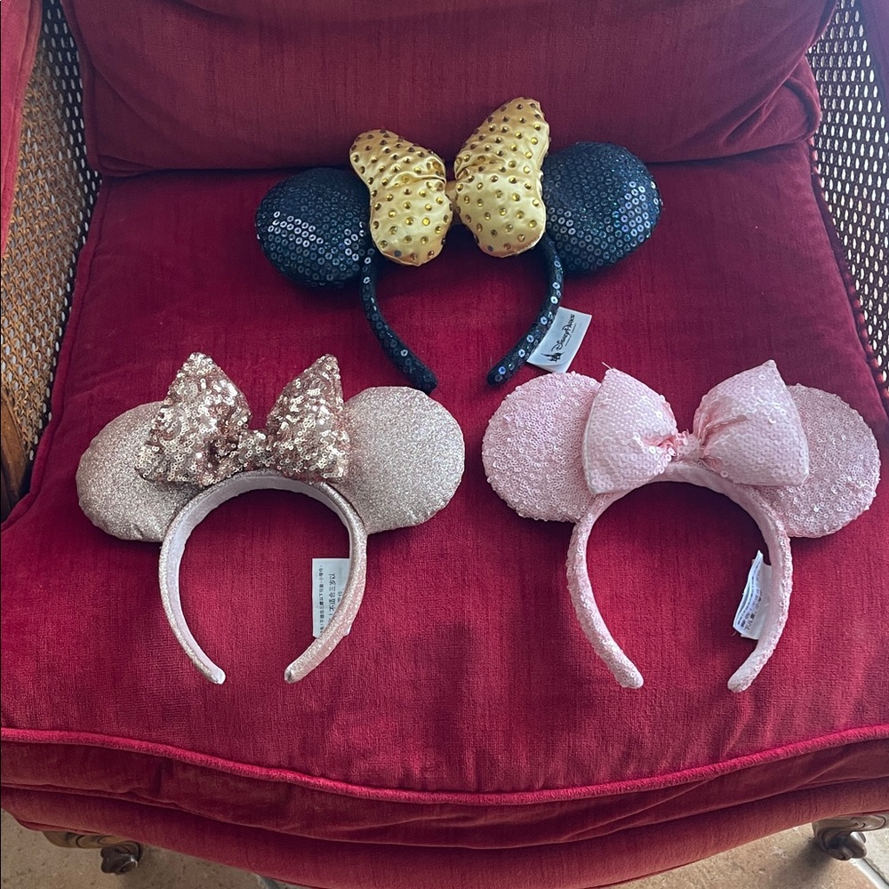 Charming Sequin Mouse Ears Headband Set